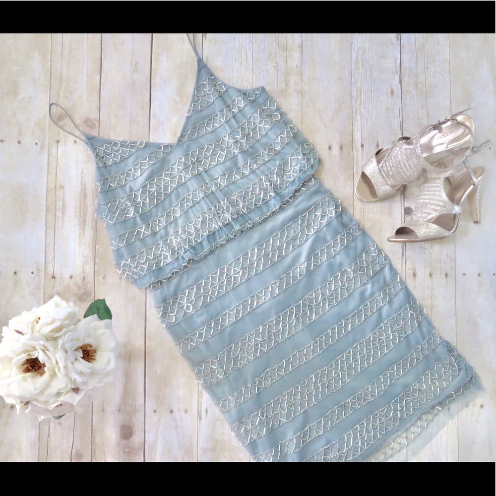 Adrianna Papell Beaded Blouson Dress